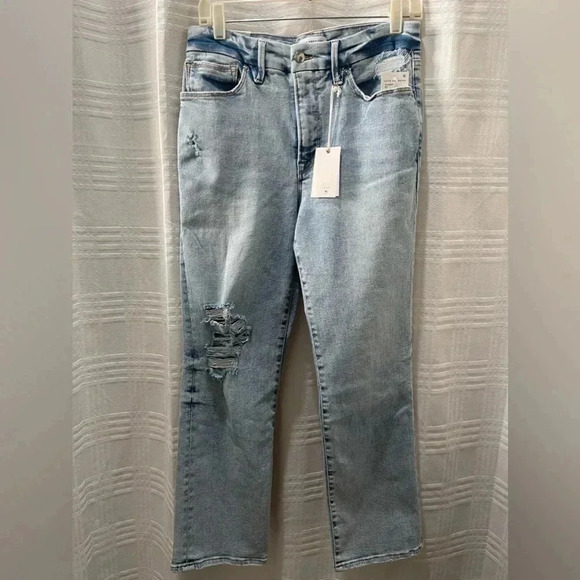 Good American Good legs straight high rise jeans - Picture 1 of 8